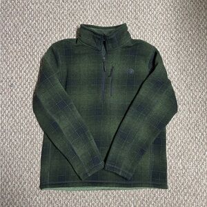 The North Face Casual Outdoor Men's Green Plaid Quarter Zip Pullover Sweater